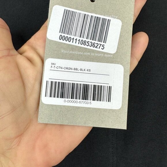 Everlane Women’s NWT Black‎ Organic Cotton The Bubble Tee S/C38 - Picture 5 of 10